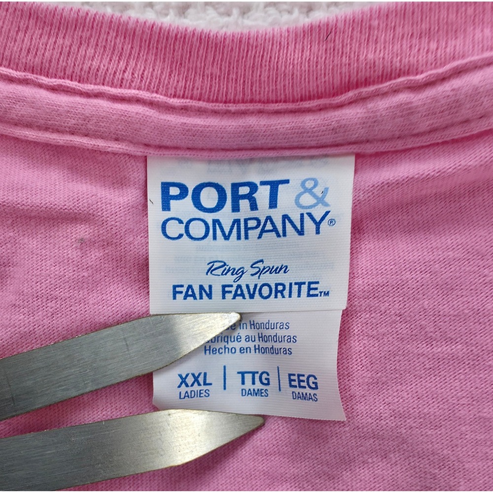 Port & Company T-Shirt Womens XXL Pink Cotton Graphic Casual EUC - Picture 7 of 8